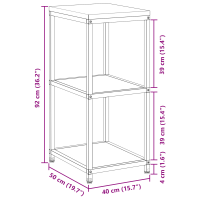 Produktbild för Köksförvaring HATTEM Vit 40 x 50 x 92 cm Stål