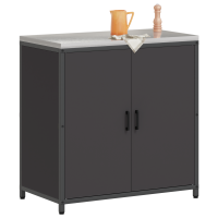 Produktbild för Köksförvaring HATTEM Svart 90 x 50 x 92 cm Stål