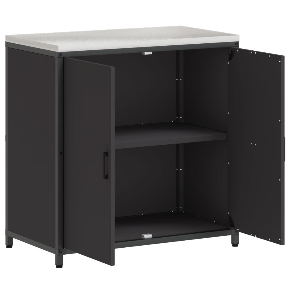 Produktbild för Köksförvaring HATTEM Svart 90 x 50 x 92 cm Stål
