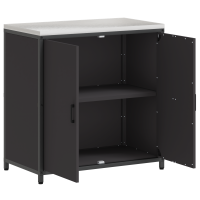 Produktbild för Köksförvaring HATTEM Svart 90 x 50 x 92 cm Stål