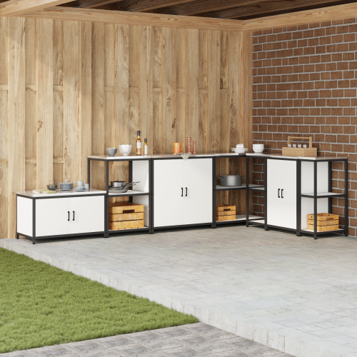 vidaXL Köksförvaring HATTEM Vit 90 x 50 x 92 cm Stål