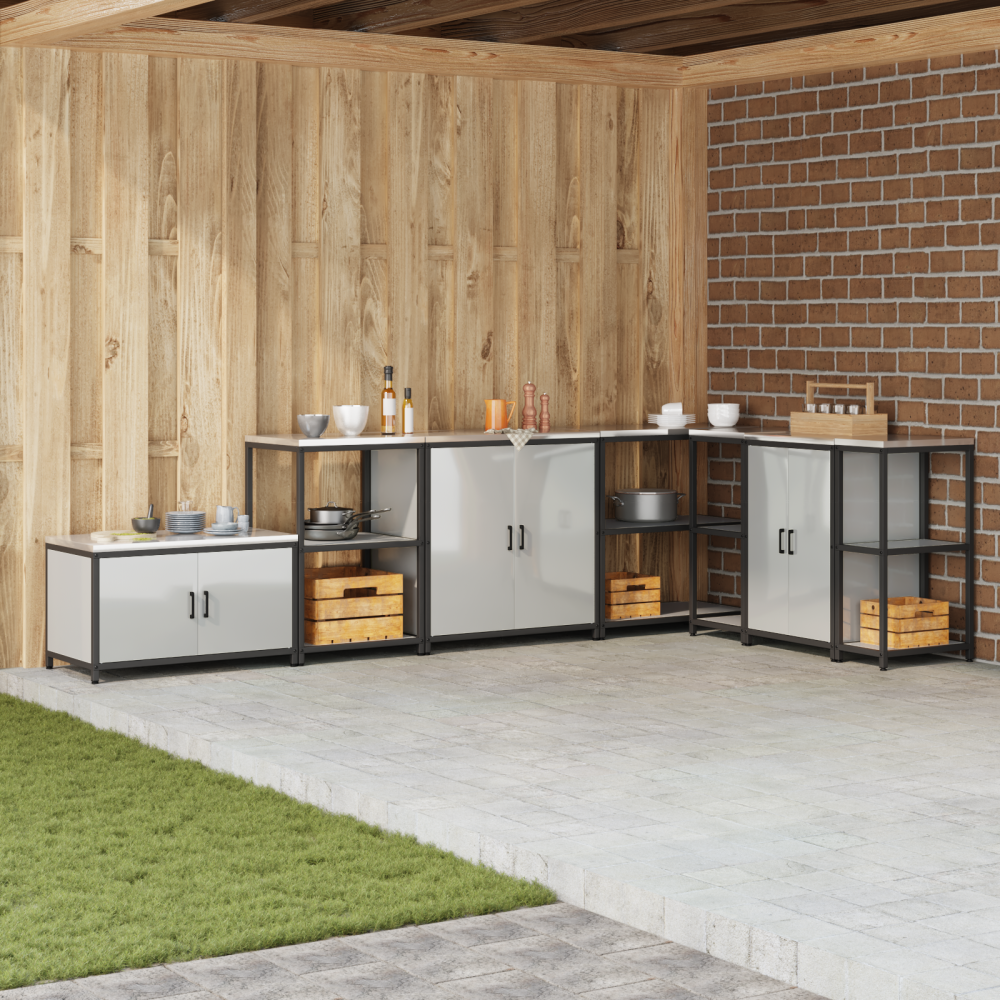 Produktbild för Köksförvaring HATTEM Silver 90 x 50 x 92 cm Stål