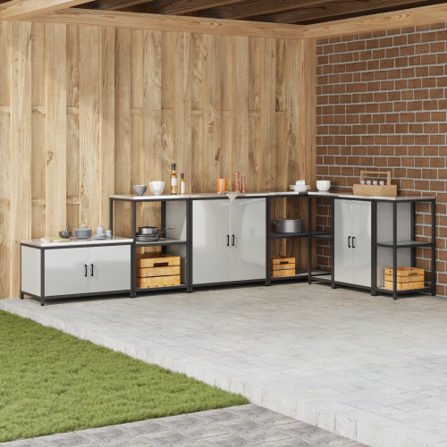 vidaXL Köksförvaring HATTEM Silver 90 x 50 x 92 cm Stål