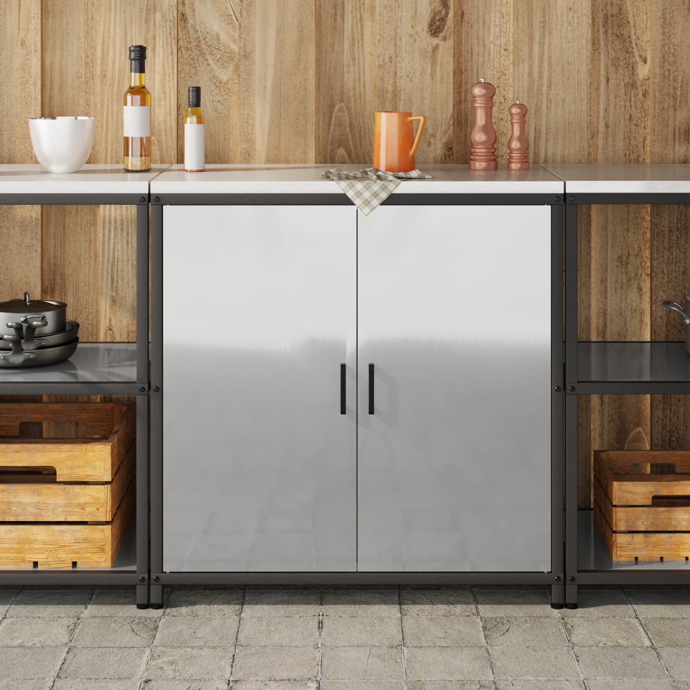 Produktbild för Köksförvaring HATTEM Silver 90 x 50 x 92 cm Stål