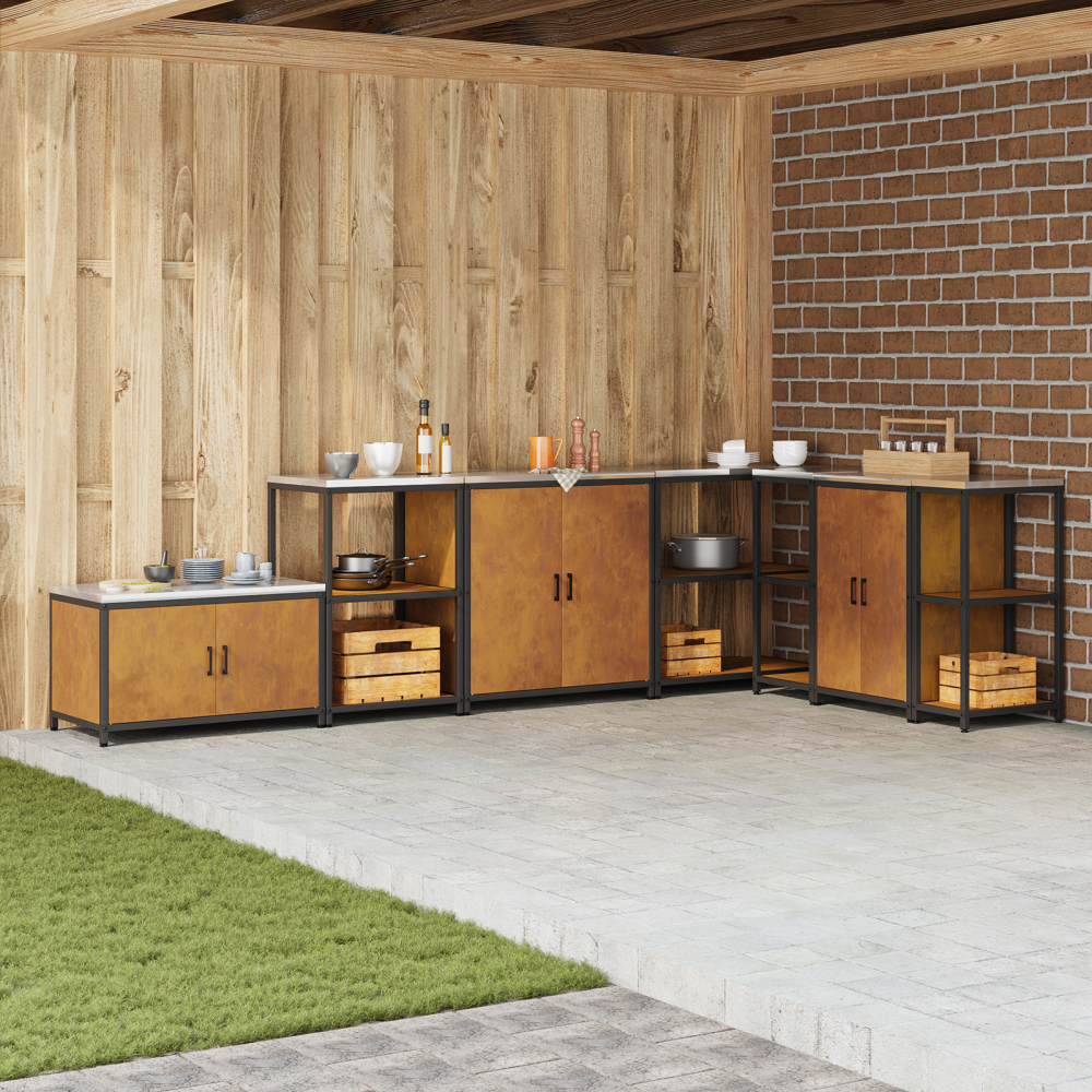 Produktbild för Köksförvaring HATTEM Rostig 90 x 50 x 92 cm Stål