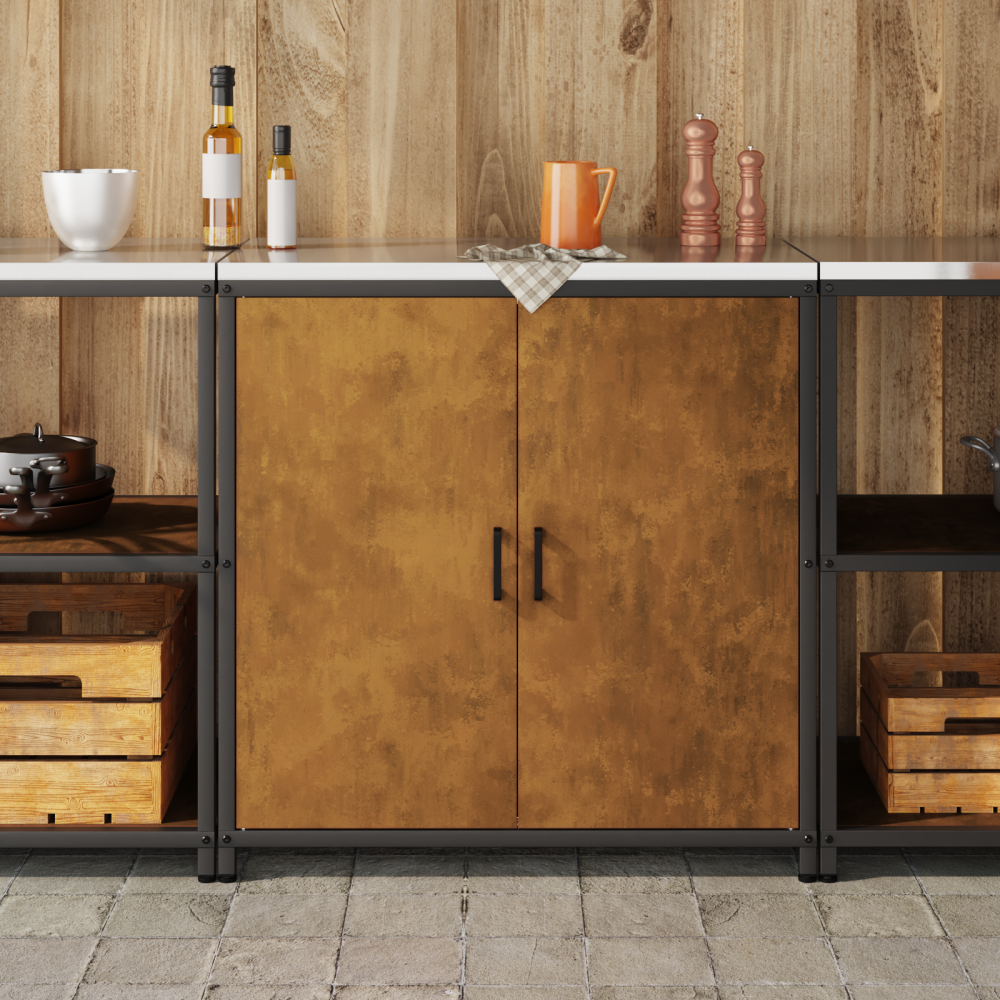 Produktbild för Köksförvaring HATTEM Rostig 90 x 50 x 92 cm Stål