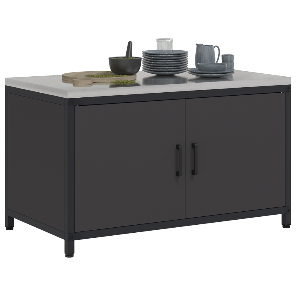 Produktbild för Köksförvaring HATTEM Svart 90 x 50 x 53 cm Stål