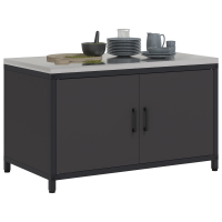 Produktbild för Köksförvaring HATTEM Svart 90 x 50 x 53 cm Stål