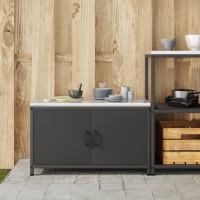 Produktbild för Köksförvaring HATTEM Svart 90 x 50 x 53 cm Stål