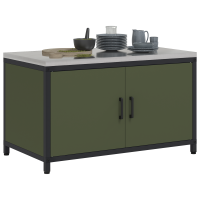 Produktbild för Köksförvaring HATTEM Olivgrön 90 x 50 x 53 cm Stål