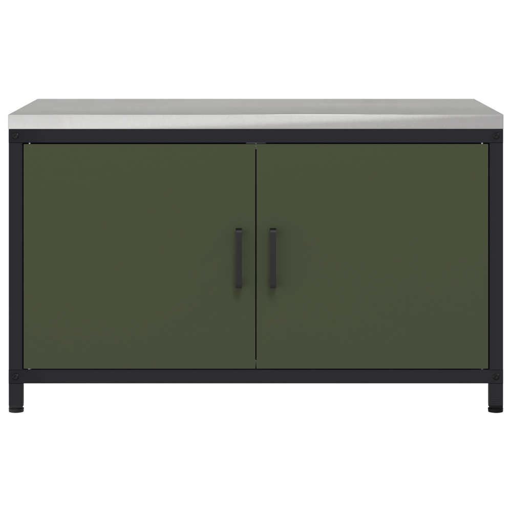Produktbild för Köksförvaring HATTEM Olivgrön 90 x 50 x 53 cm Stål