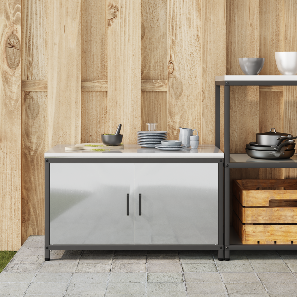 Produktbild för Köksförvaring HATTEM Silver 90 x 50 x 53 cm Stål