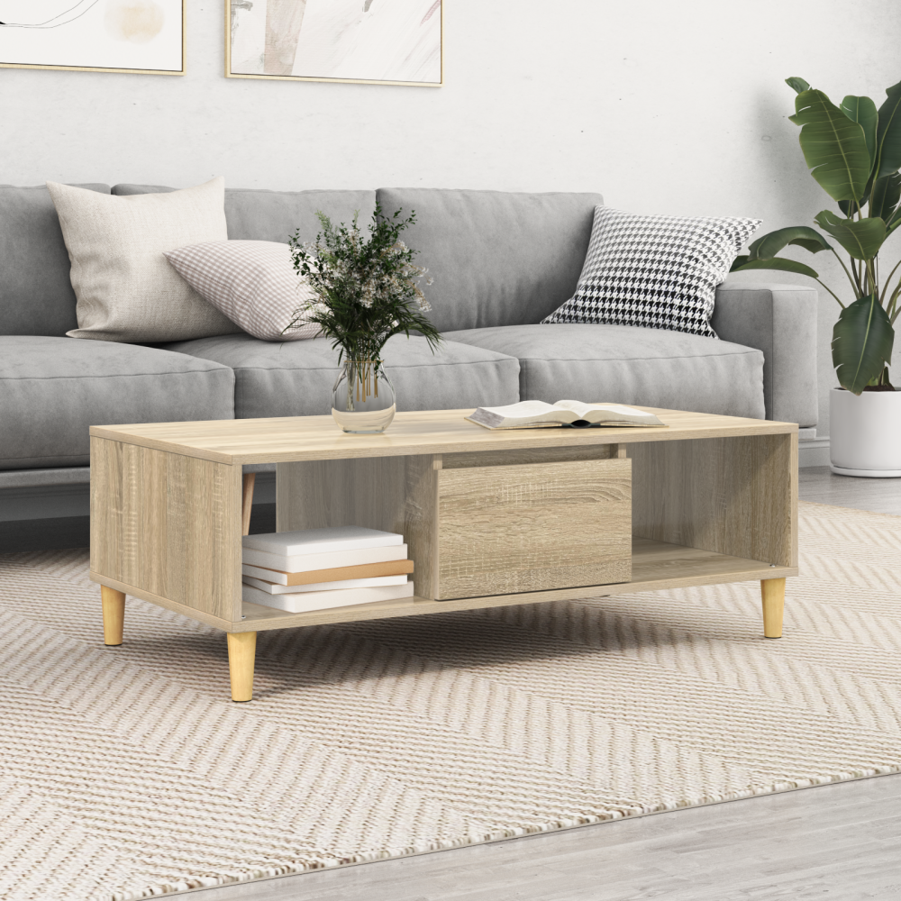 Produktbild för Kaffeebord Sonoma-ek 102 x 55 x 35 cm Konstruerat trä