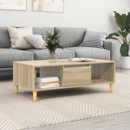 vidaXL Kaffeebord Sonoma-ek 102 x 55 x 35 cm Konstruerat trä