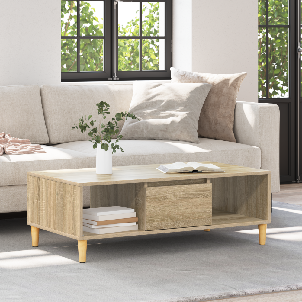 Produktbild för Kaffeebord Sonoma-ek 102 x 55 x 35 cm Konstruerat trä