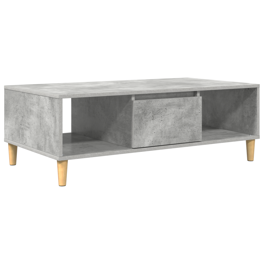 Produktbild för Kaffeebord Betonggrå 102 x 55 x 35 cm Konstruerat trä