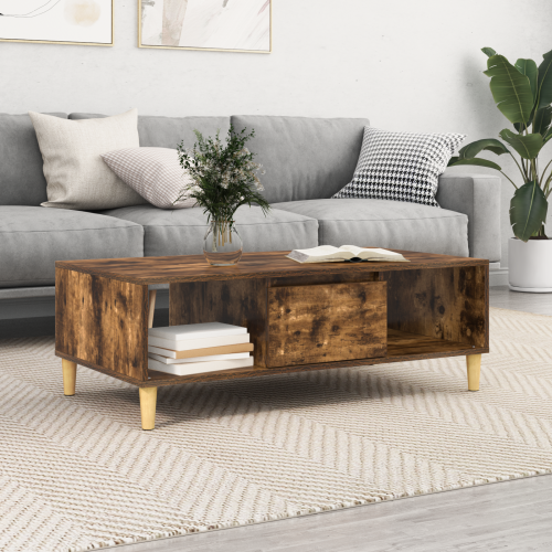 vidaXL Kaffeebord Rökt ek 102 x 55 x 35 cm Konstruerat trä