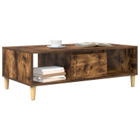 Produktbild för Kaffeebord Rökt ek 102 x 55 x 35 cm Konstruerat trä