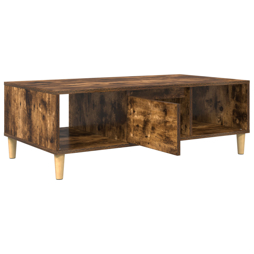 Produktbild för Kaffeebord Rökt ek 102 x 55 x 35 cm Konstruerat trä
