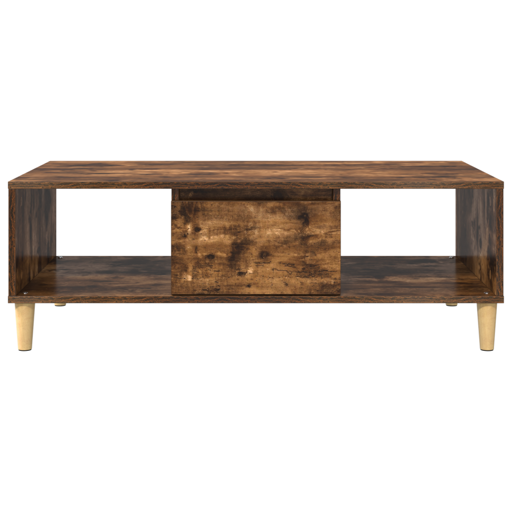 Produktbild för Kaffeebord Rökt ek 102 x 55 x 35 cm Konstruerat trä