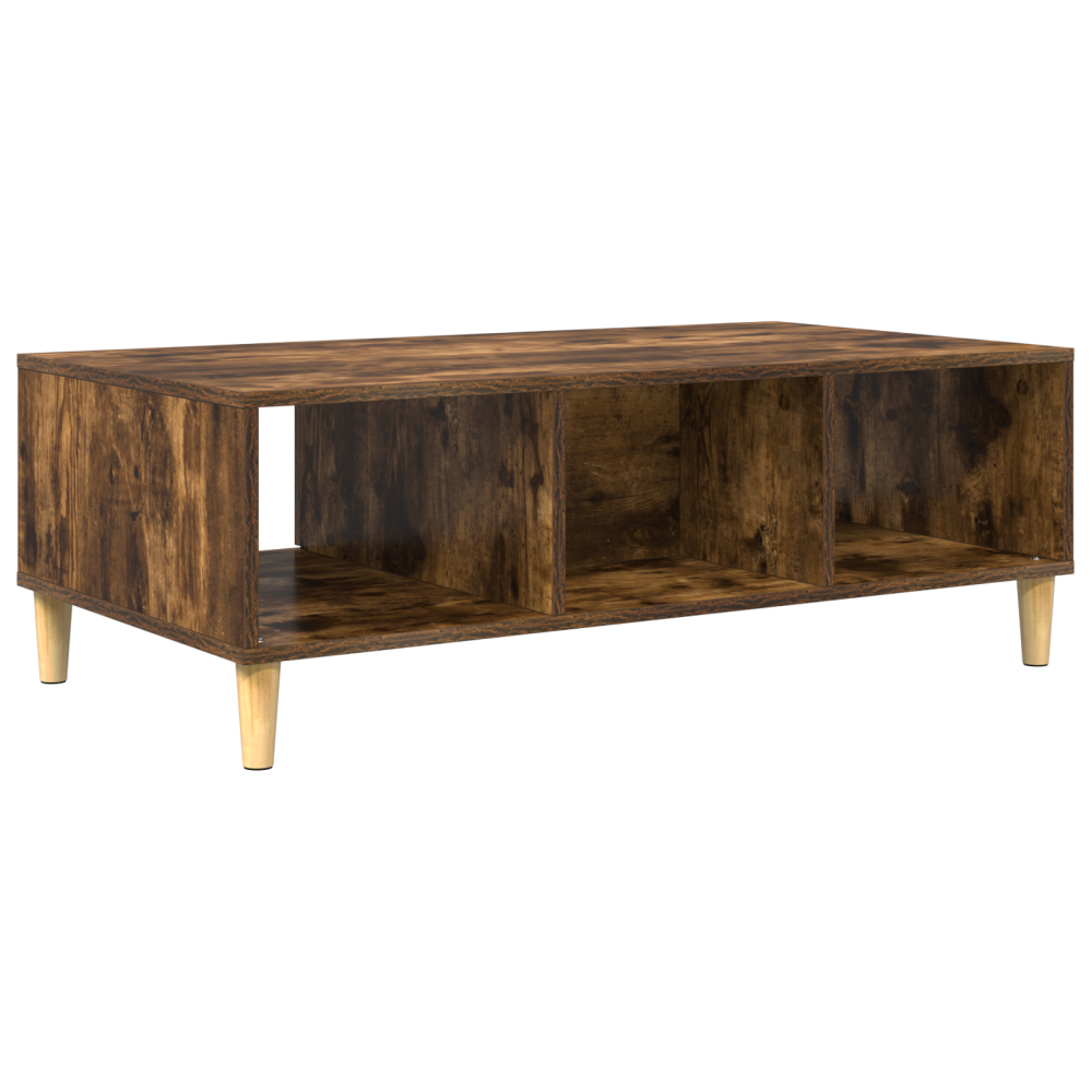Produktbild för Kaffeebord Rökt ek 102 x 55 x 35 cm Konstruerat trä