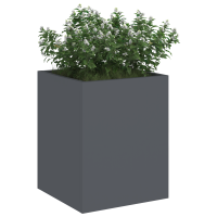 Produktbild för Trädgårdsplanterare Antracit 32 x 32 x 40 cm Kallvalsat stål