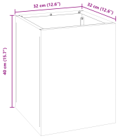 Produktbild för Trädgårdsplanterare Antracit 32 x 32 x 40 cm Kallvalsat stål