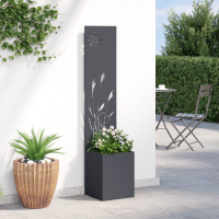 Produktbild för Trädgårds integritetsskärm Antracit 32 x 150 cm Kallvalsat stål