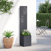 Produktbild för Trädgårds integritetsskärm Antracit 32 x 150 cm Kallvalsat stål