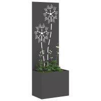 Produktbild för Trädgårds integritetsskärm Blommor Svart 50 x 32 x 150 cm