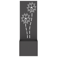 Produktbild för Trädgårds integritetsskärm Blommor Svart 50 x 32 x 150 cm
