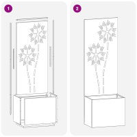 Produktbild för Trädgårds integritetsskärm Blommor Svart 50 x 32 x 150 cm