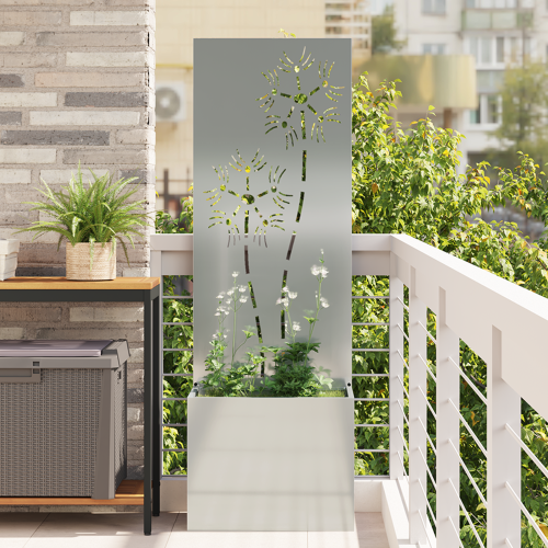 vidaXL Trädgårds integritetsskärm Silver 50 x 150 cm Galvaniserat stål
