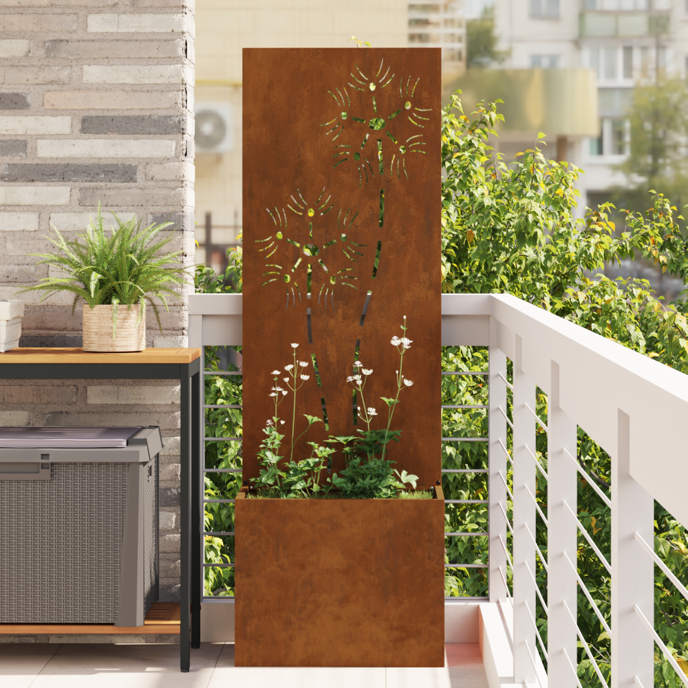 Produktbild för Trädgårds integritetsskärm Rostig 50 x 32 x 150 cm cortenstål