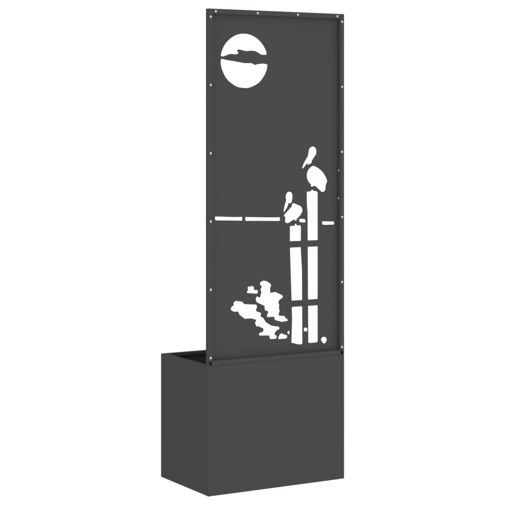 Produktbild för Trädgårds integritetsskärm Svart 50 x 150 cm Kallvalsat stål