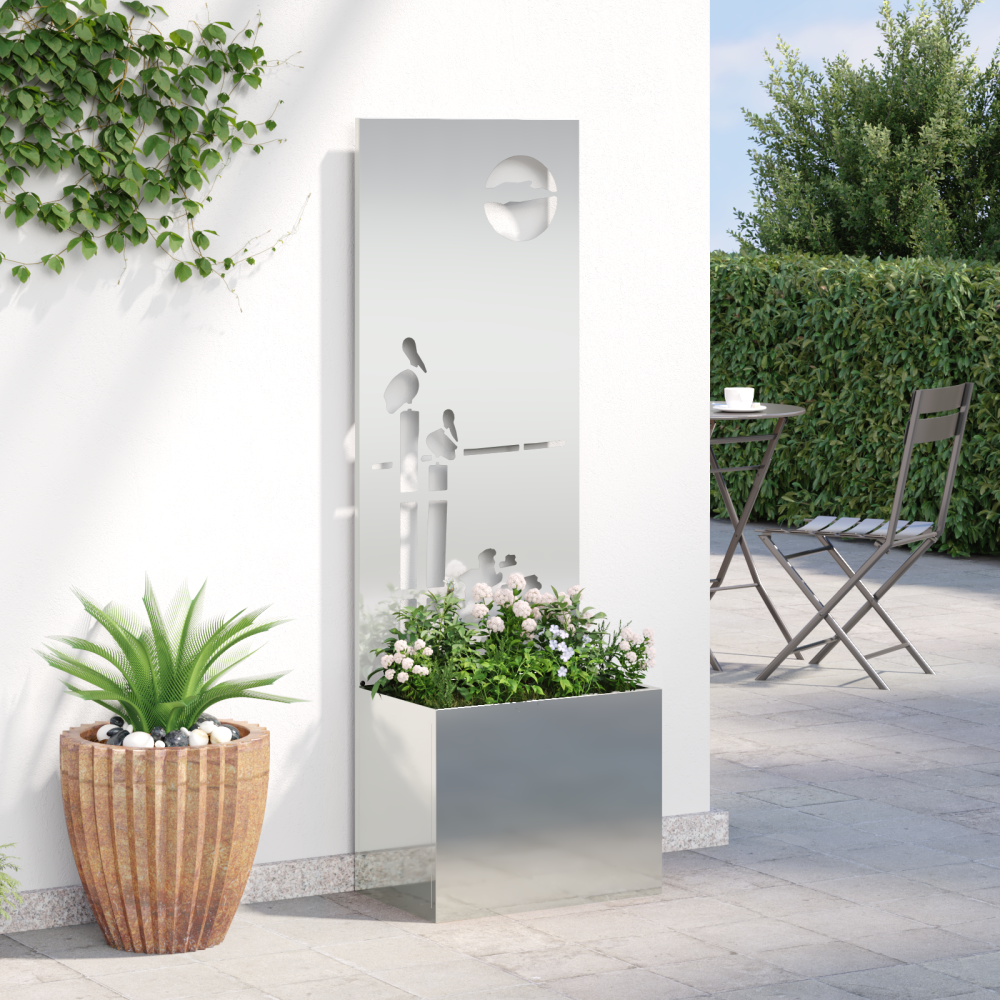 Produktbild för Trädgårds integritetsskärm Fiskfjäll Silver 50 x 32 x 150 cm