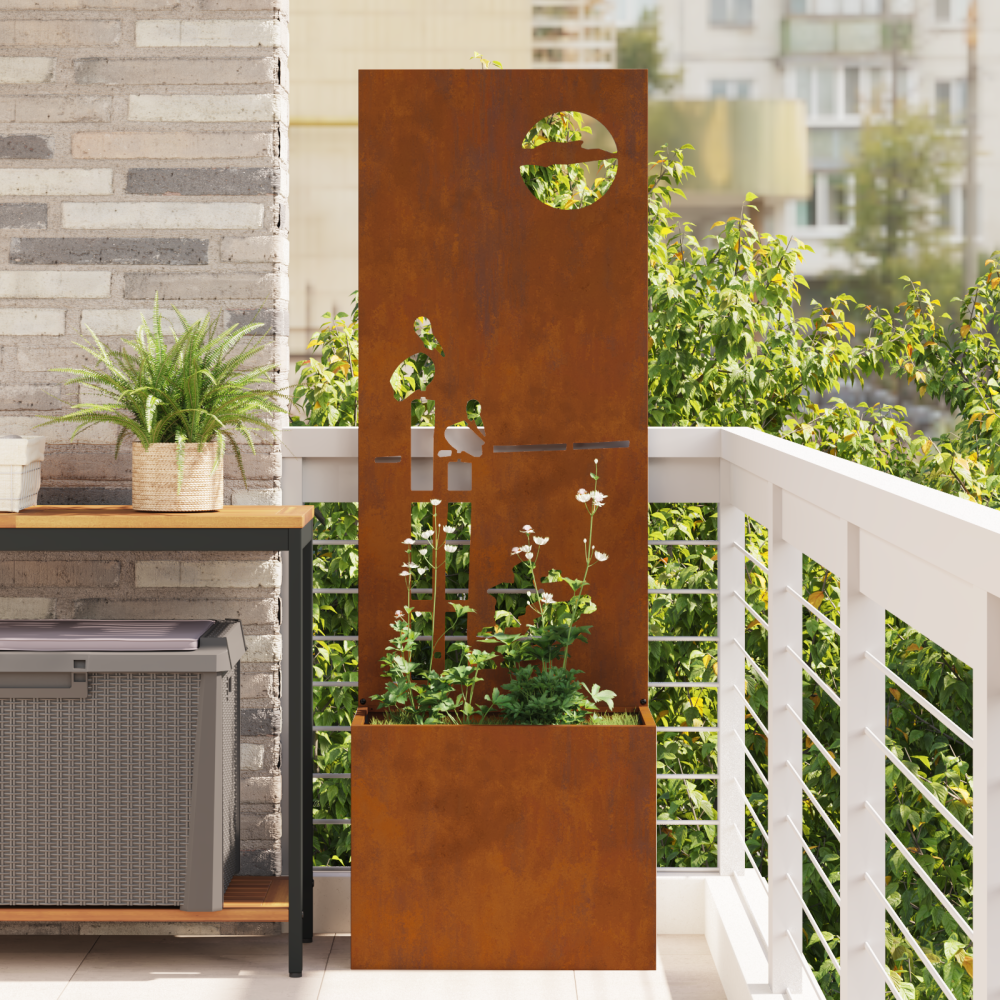 Produktbild för Trädgårds integritetsskärm Rostig 50 x 32 x 150 cm cortenstål