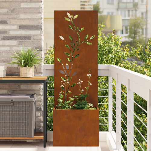 vidaXL Trädgårds integritetsskärm Rostig 50 x 140 cm cortenstål