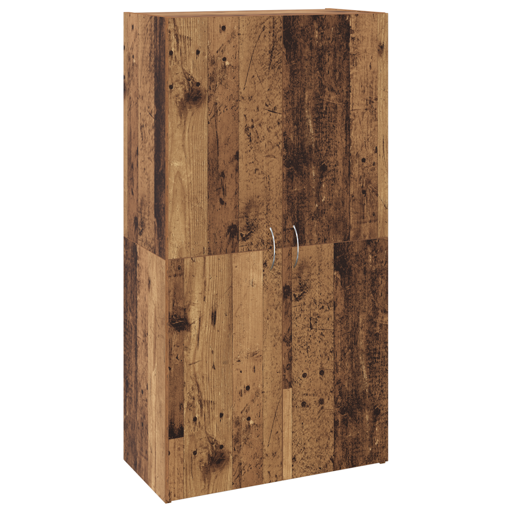 Produktbild för Kontorsskåp med hylla Svart Ek 60 x 32 x 115 cm Konstruerat trä