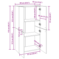 Produktbild för Kontorsskåp Svart ek 60 x 32 x 115 cm Konstruerat trä