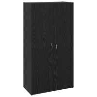 Produktbild för Kontorsskåp Svart ek 60 x 32 x 115 cm Konstruerat trä