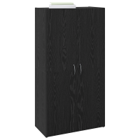 Produktbild för Kontorsskåp Svart ek 60 x 32 x 115 cm Konstruerat trä