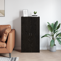 Produktbild för Kontorsskåp Svart ek 60 x 32 x 115 cm Konstruerat trä