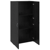 Produktbild för Kontorsskåp Svart ek 60 x 32 x 115 cm Konstruerat trä