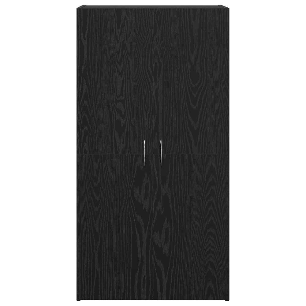 Produktbild för Kontorsskåp Svart ek 60 x 32 x 115 cm Konstruerat trä