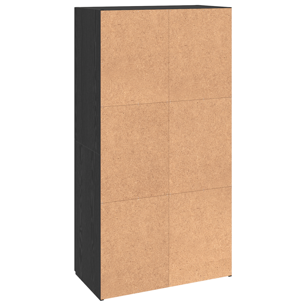 Produktbild för Kontorsskåp Svart ek 60 x 32 x 115 cm Konstruerat trä
