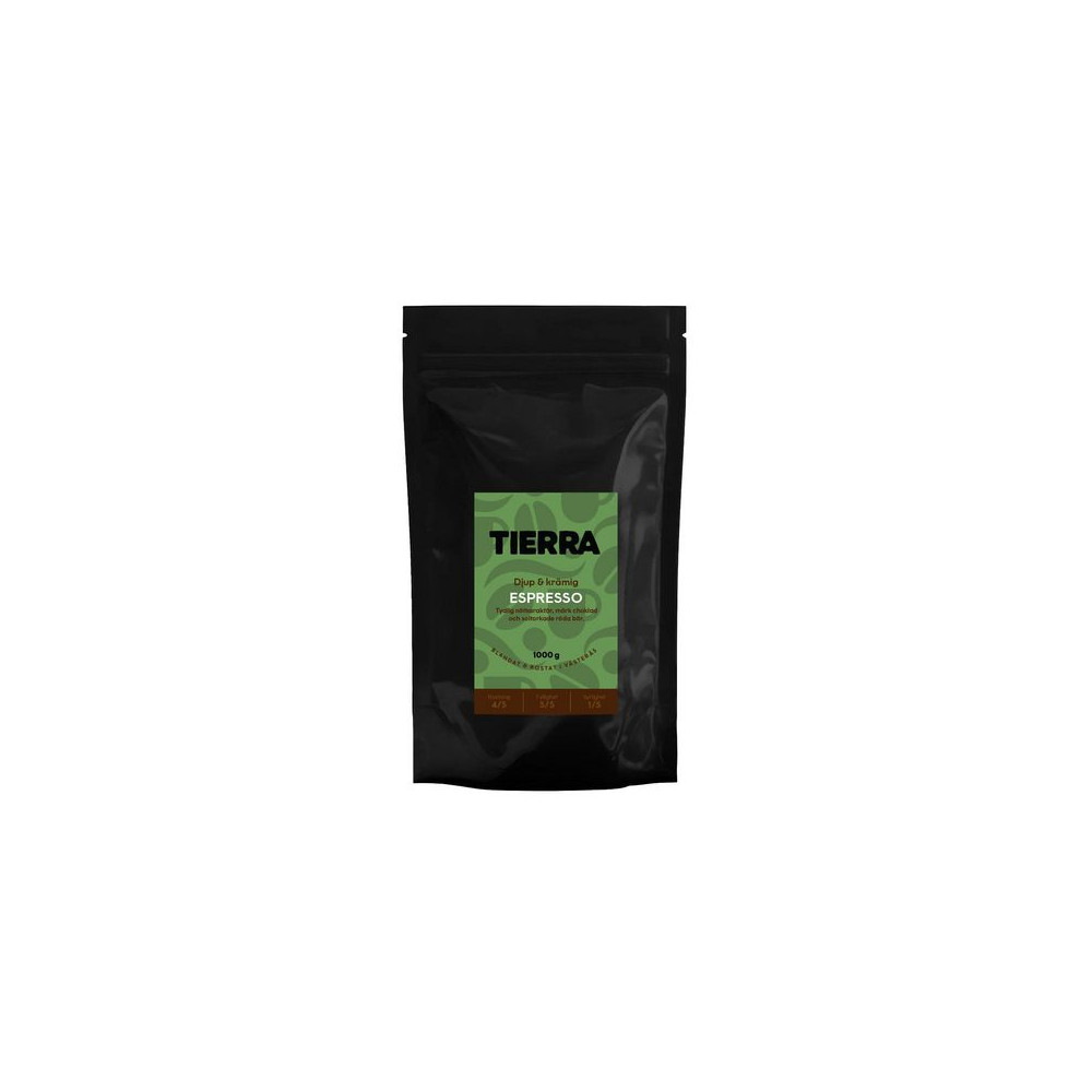 Produktbild för Kaffe TIERRA Espresso Hela Bönor 1kg