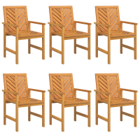 Produktbild för Matstol 6 pcs Naturfärg Massivt Akaciaträ
