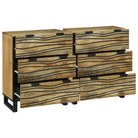 Produktbild för Skänksats 2 pcs Naturfärg 120 x 33,5 x 75 cm Massivt mangoträ