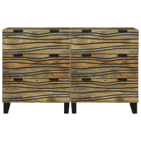 Produktbild för Skänksats 2 pcs Naturfärg 120 x 33,5 x 75 cm Massivt mangoträ